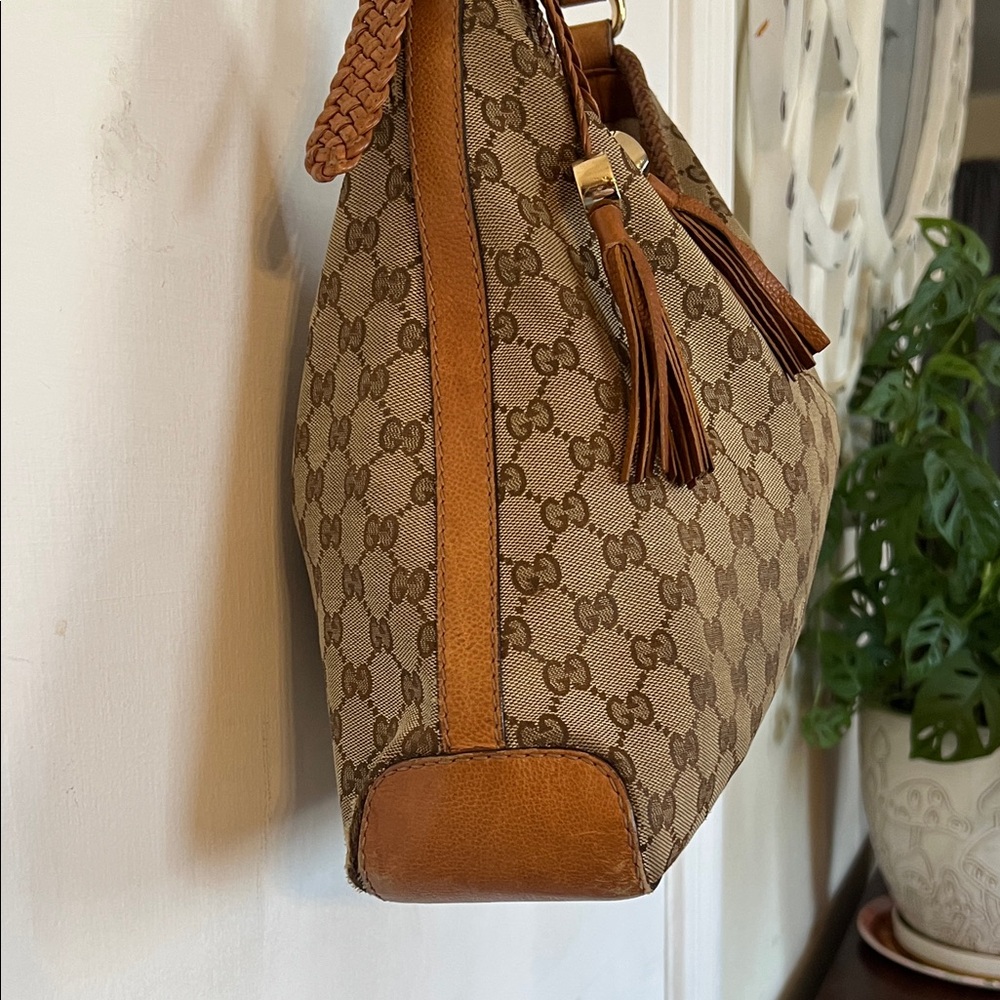 Gucci Beige Brown Monogram Hobo Bag - Picture 3 of 16